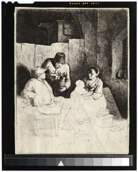 Mother and Child with Peasants in a Tavern